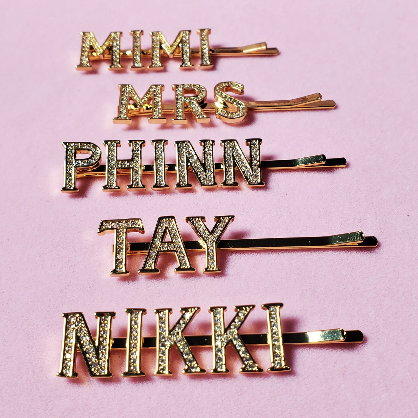 Custom Hair Clips Gold Filled Letters Name Hair Pins Personilized