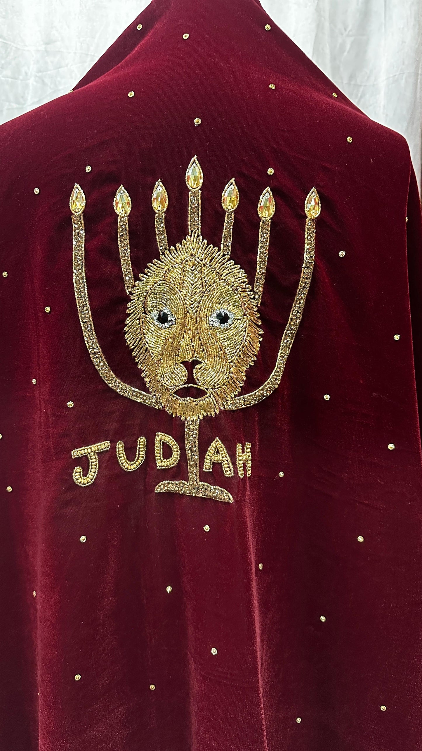 12 Tribe Logo Velvet Hand embroidery Headwrap Shawl