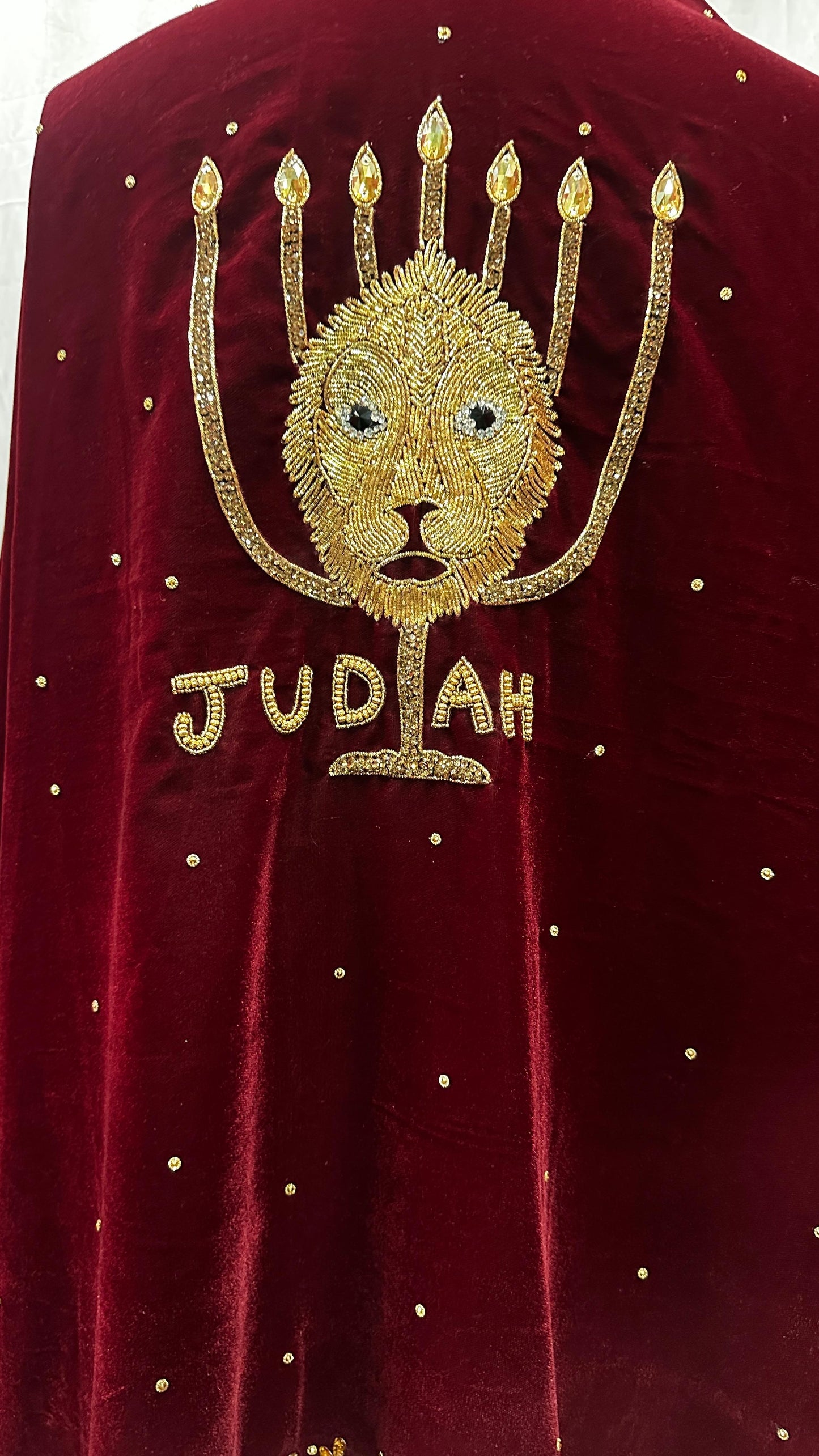 12 Tribe Logo Velvet Hand embroidery Headwrap Shawl