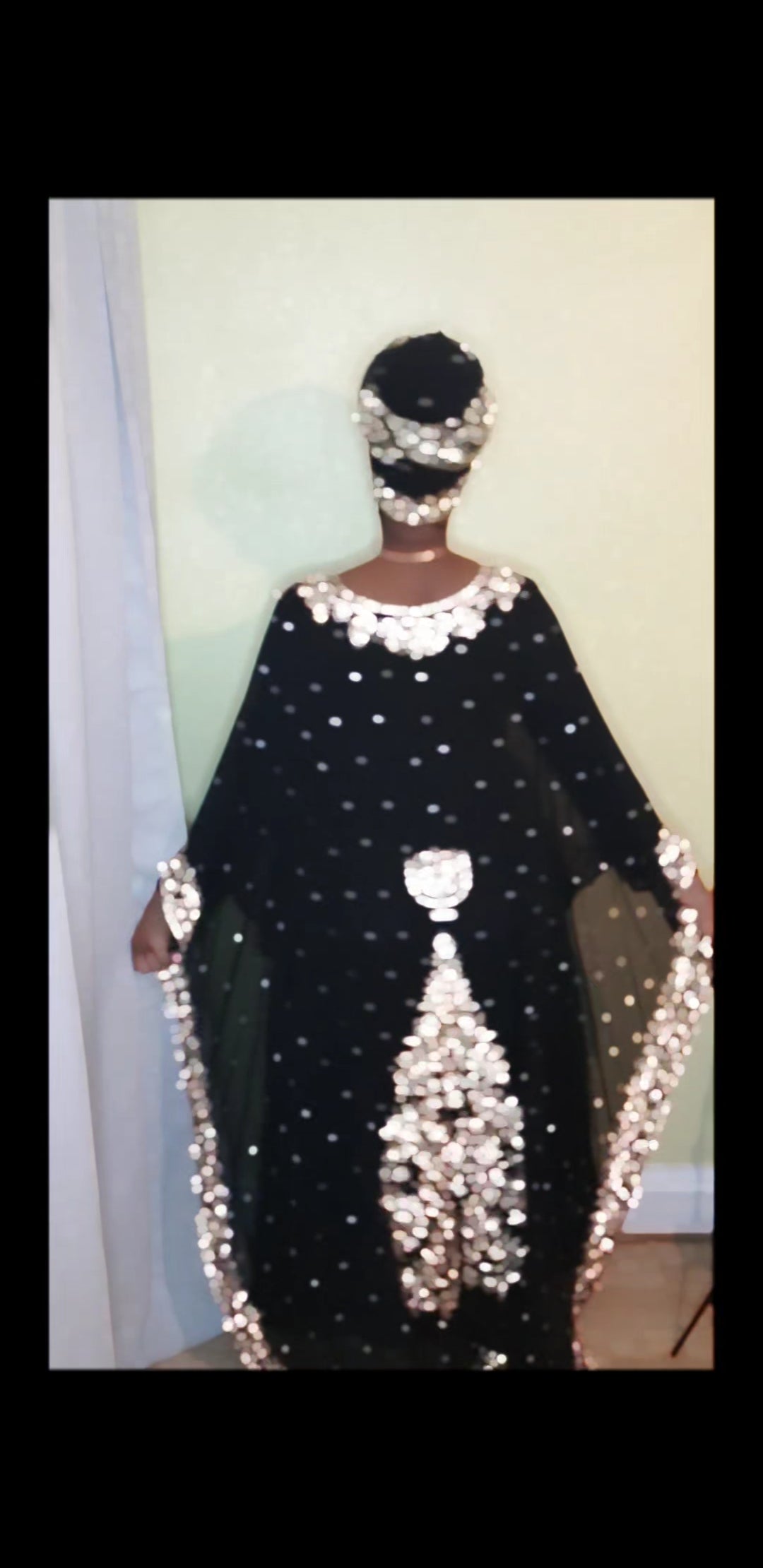 Gown with Luxurious Hand Embellish Menorah Cape Shawl
