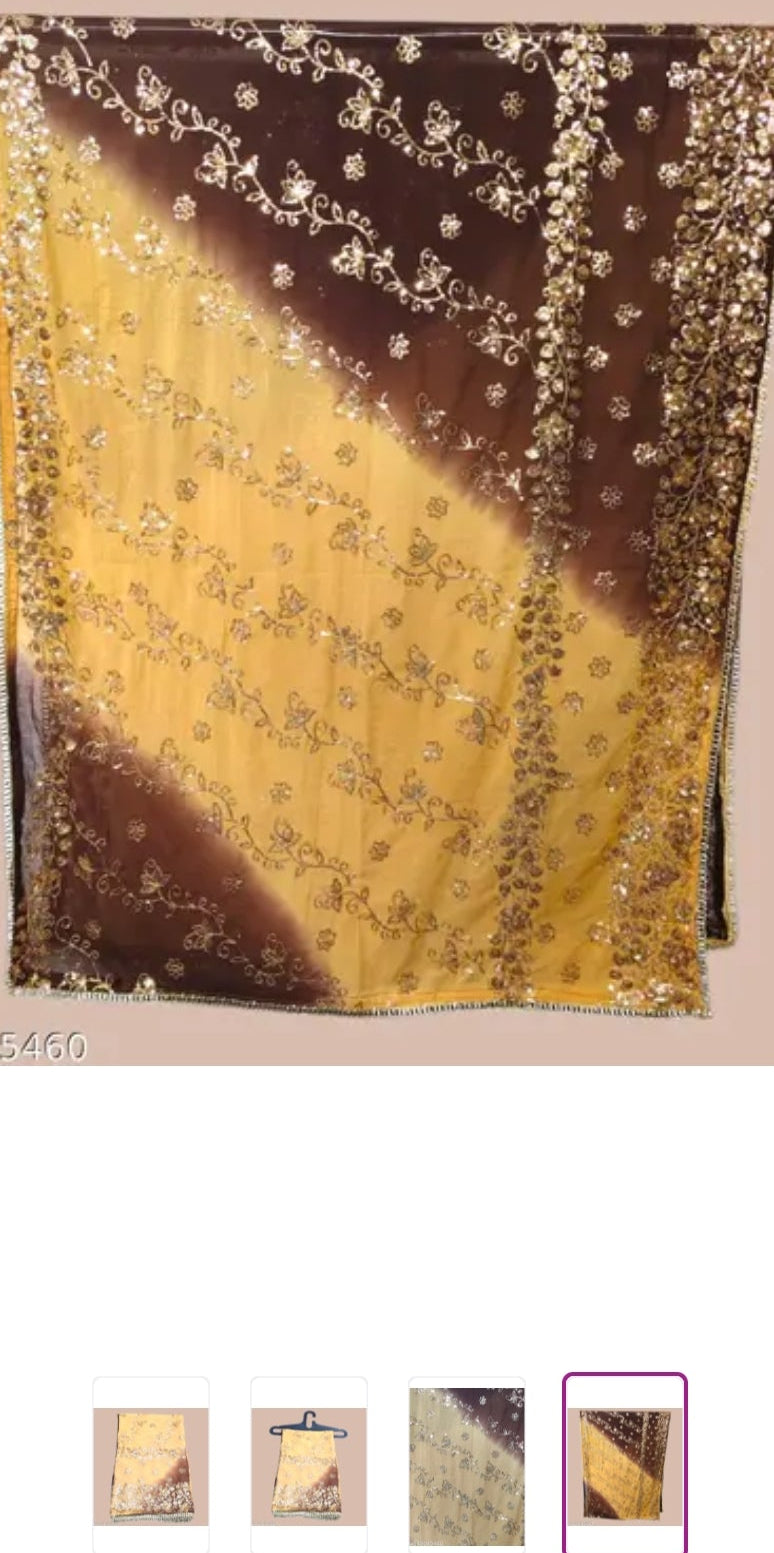 Bling Headwraps Over 10 colours to choose from. Handmade ombré georgette dupattas with sequins, embroidery & heavy borders. Shop unique ethnic styles uk