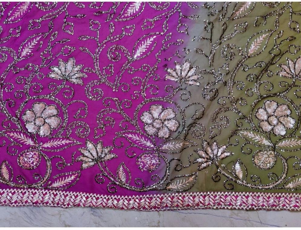 Magenta Sparkle Headwrap Veil