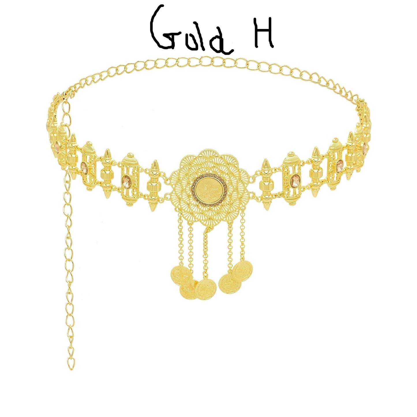 Golden Coins Metal Belts Waist Chains