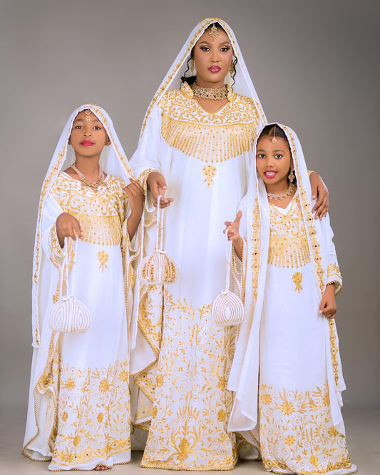 Embroided Bead Border Gown Ladies Moroccan