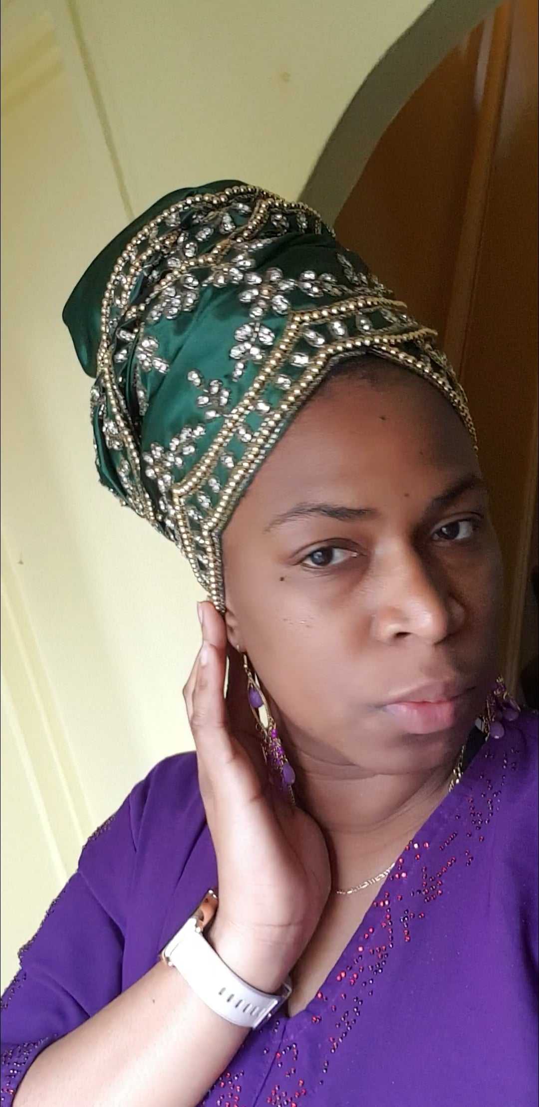 Satin Israelite Menorah HeadWrap Shawl 12 tribes Head covering Biblical