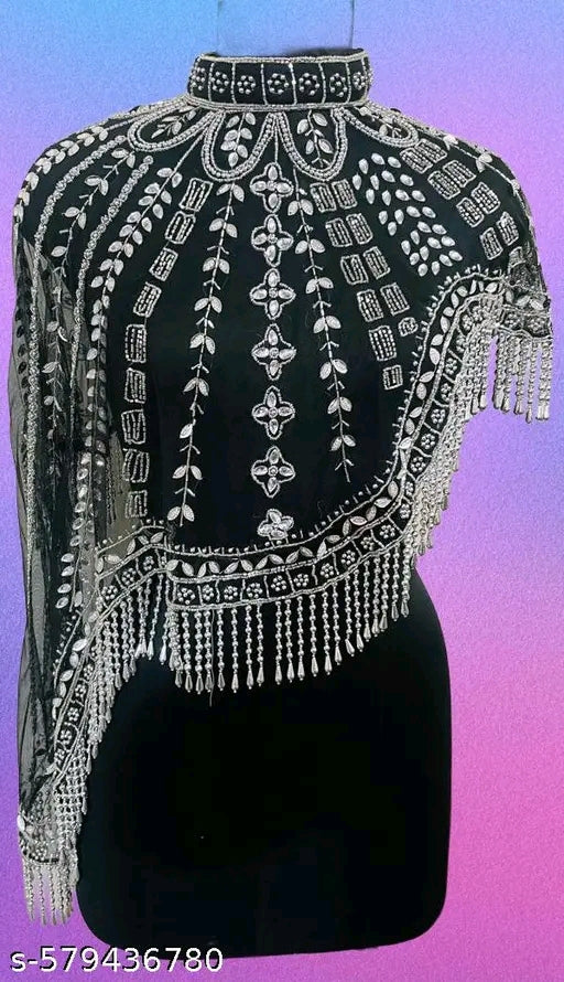 Luxury Hand Beaded Overlay Poncho