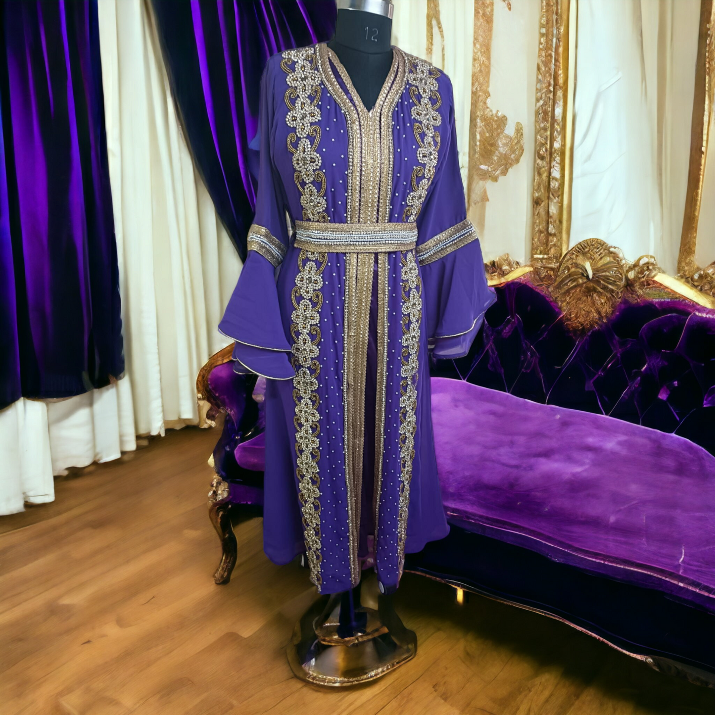 2pc Luxurious Feast  Gown set