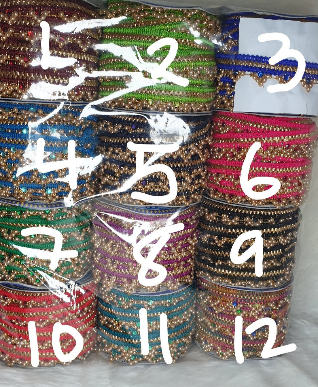 Mini Pearl Rhinestone Fringes 12 Colours