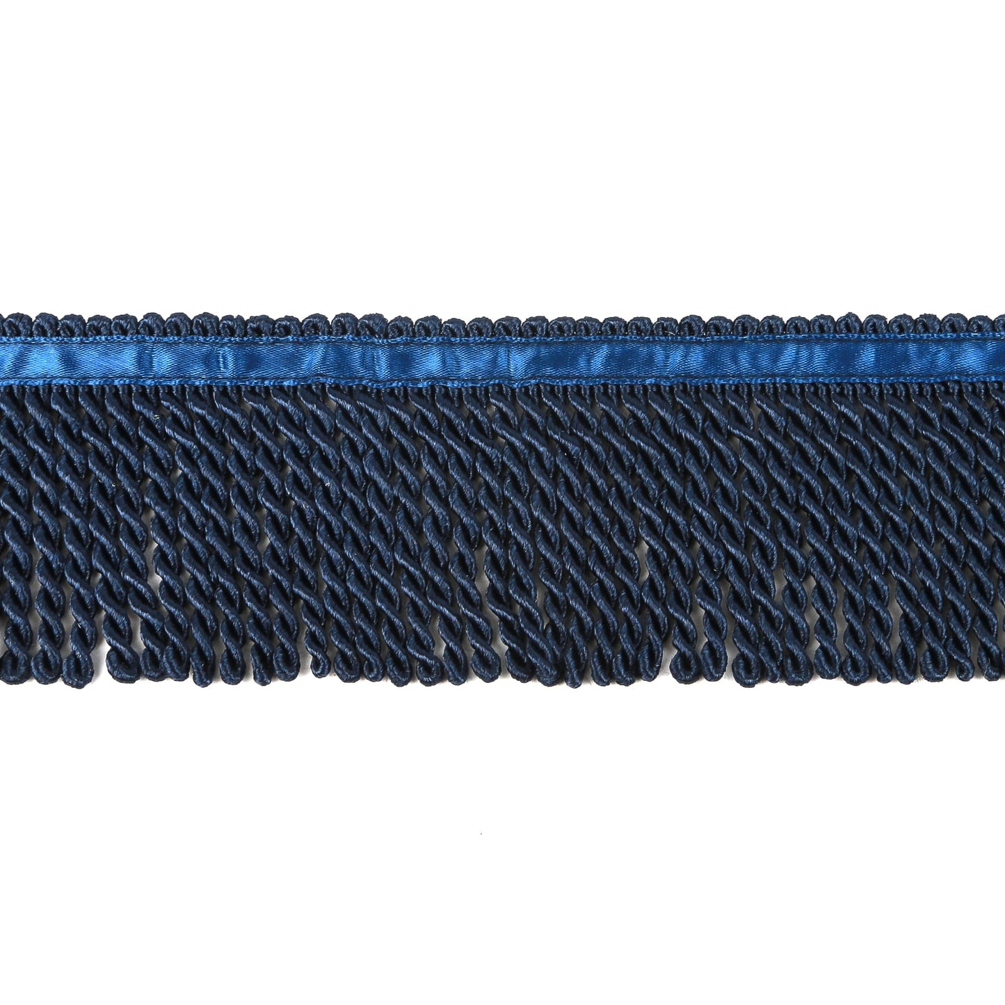 5 Yard Bulk Lace Twist Rope Fringe With Border Of Blue Ribbon