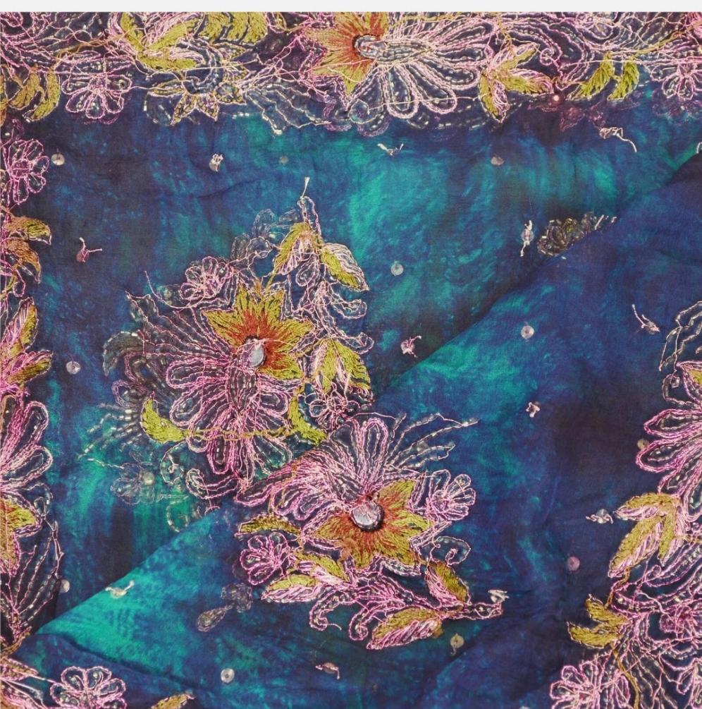 Blue and Green HandMade 100% Fabric