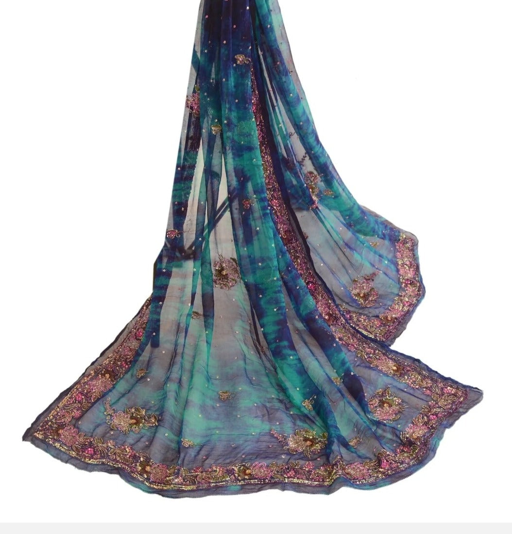 Blue and Green HandMade 100% Fabric