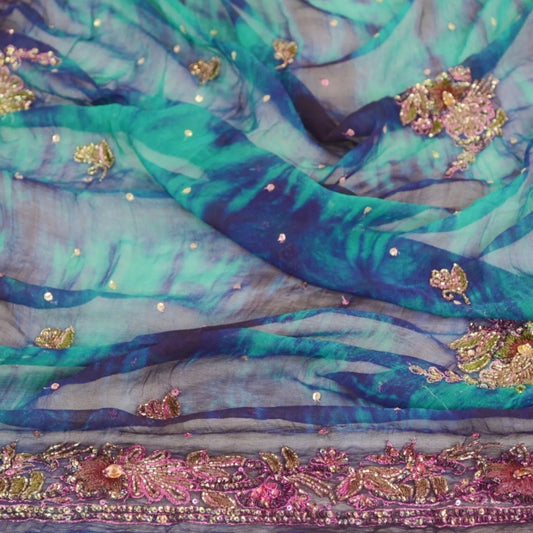 Blue and Green HandMade 100% Fabric