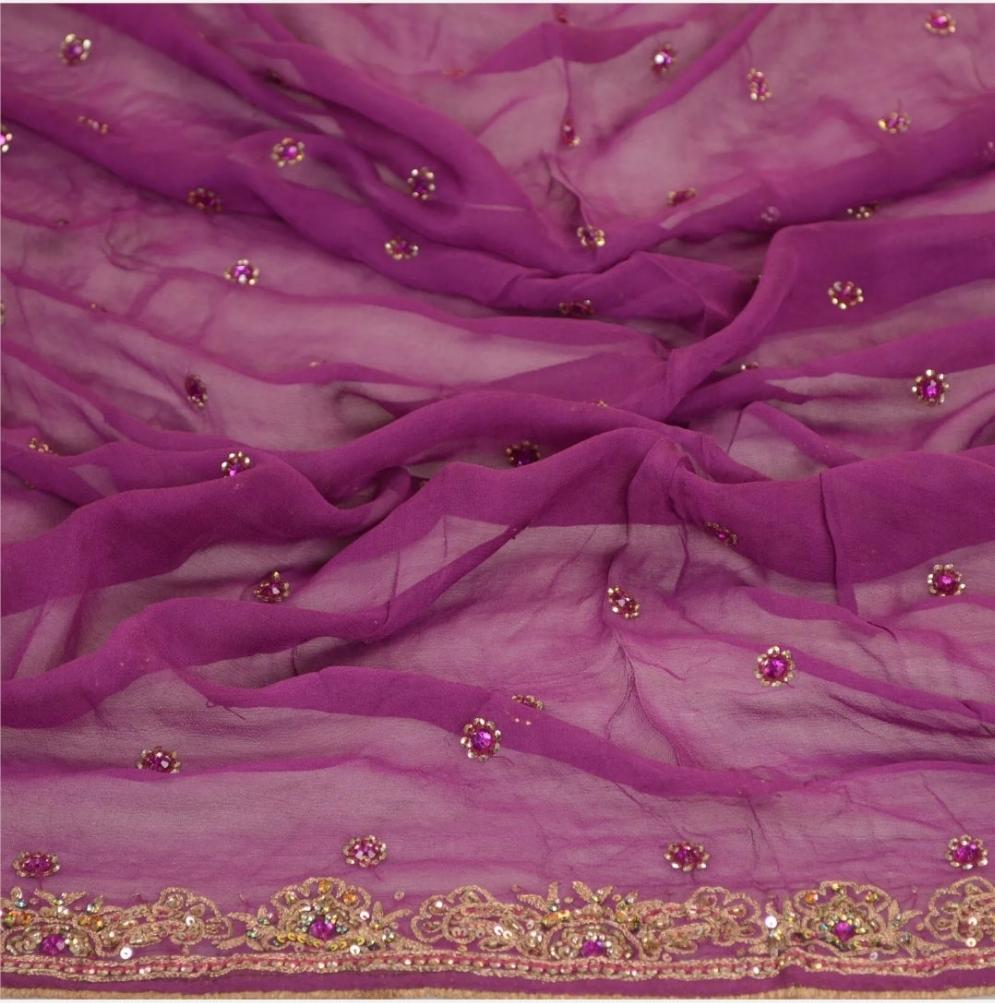 Purple & Gold Headwrap Veil Shawl Bride Bridal