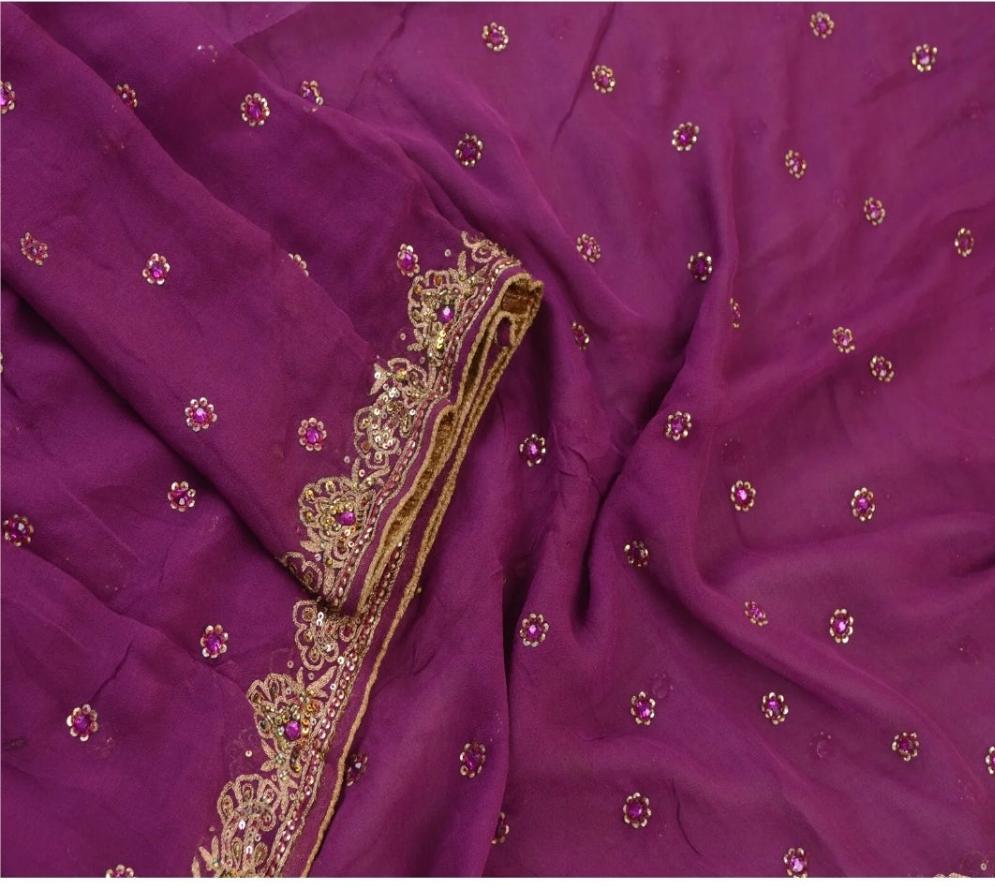 Purple & Gold Headwrap Veil Shawl Bride Bridal