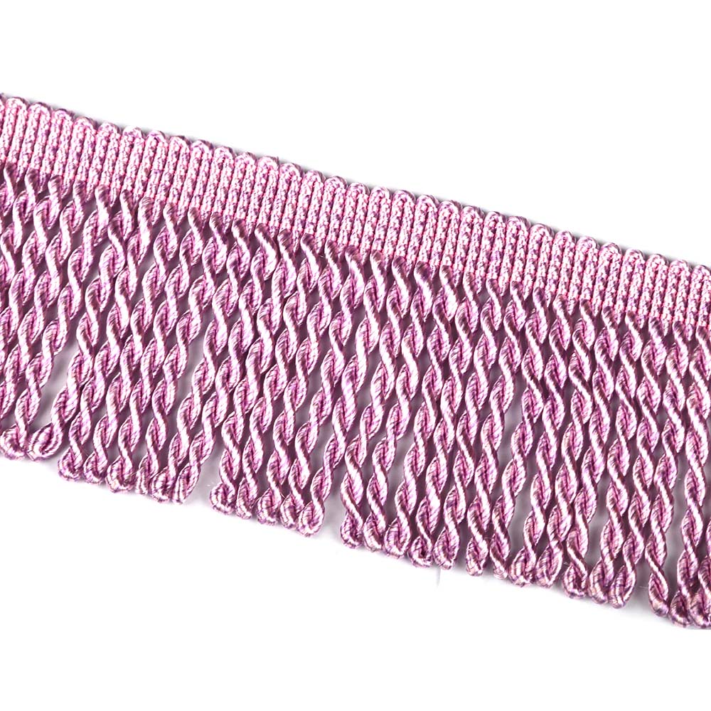5 Yard Bulk Lace Twist Rope Fringe With Border Of Blue Ribbon