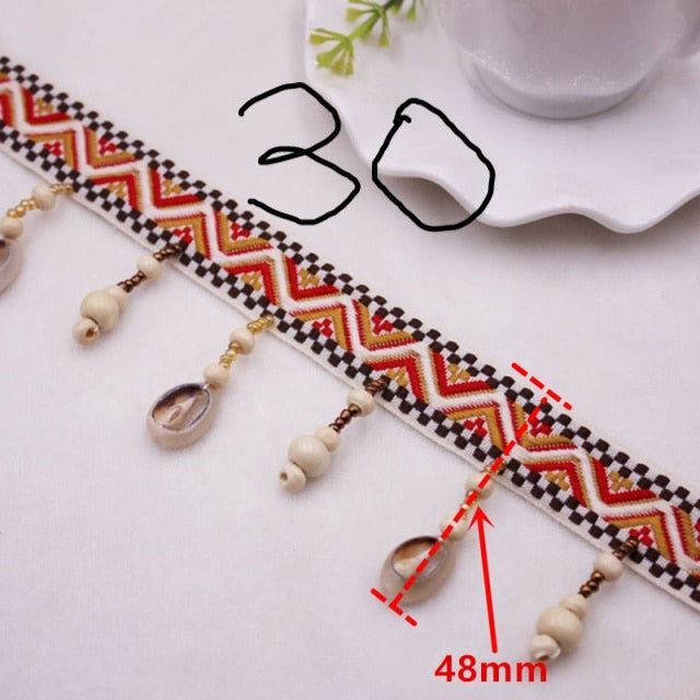 Lots of designs beads and pompom styles Fringes