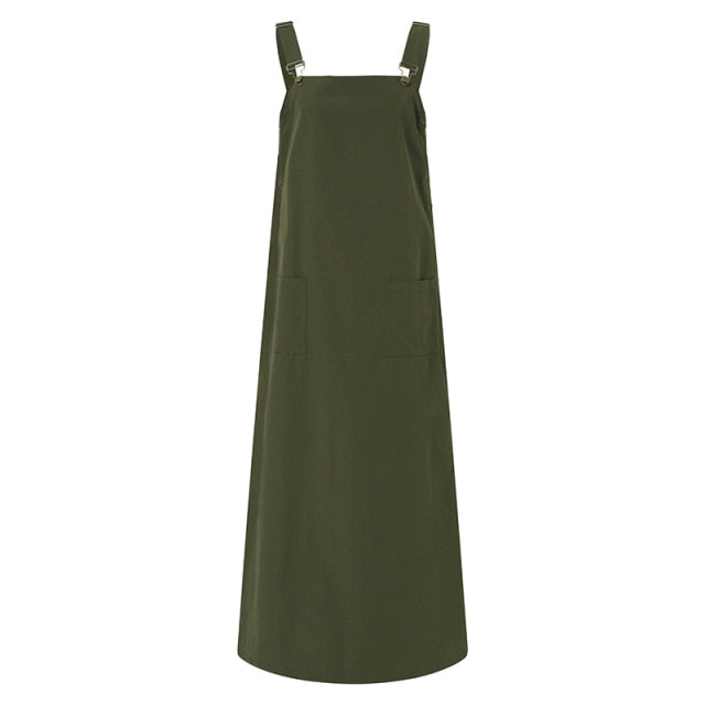 Overalls Solid Colour Suspenders Dress