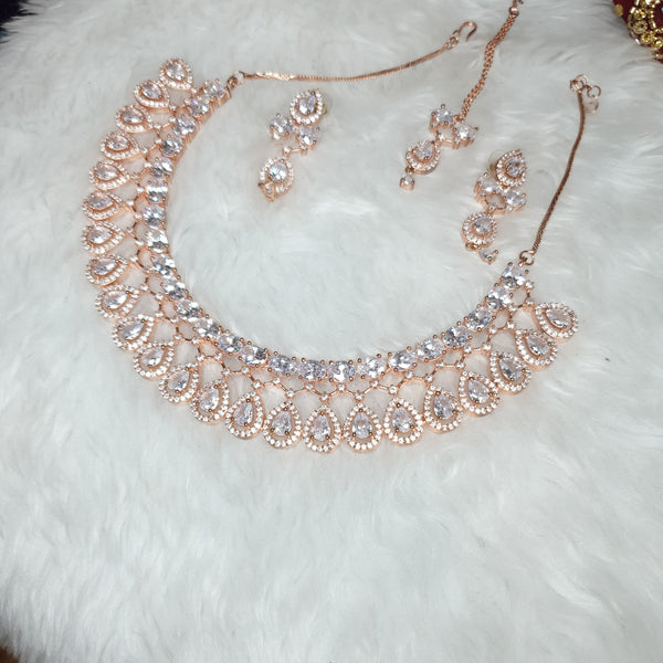 Crystal Drop 3pc Necklace  Set