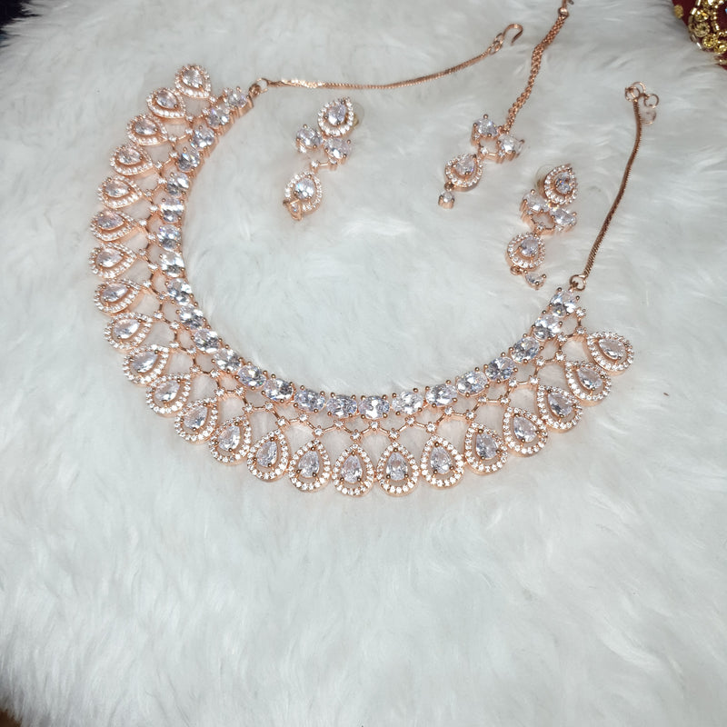 Crystal Drop 3pc Necklace  Set