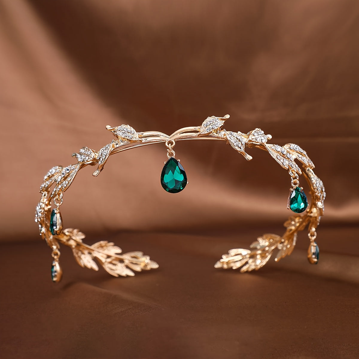 Baroque Rhinestone Crown Headband Bridal Wedding Hair fore head Accessory diadem tiara