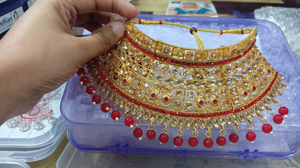 Royal Gold and red Choker Set