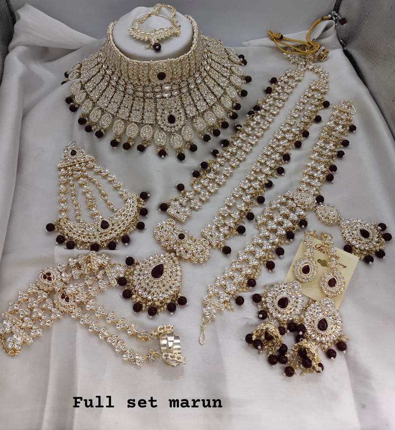 7pc Wedding Bridal Jewellery Kundan set