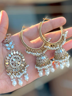 Beaded Dangle Earring and Forehead Tikka set Collection