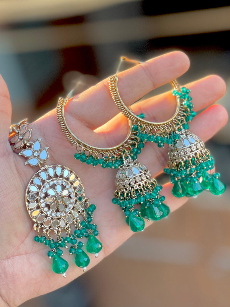 Beaded Dangle Earring and Forehead Tikka set Collection