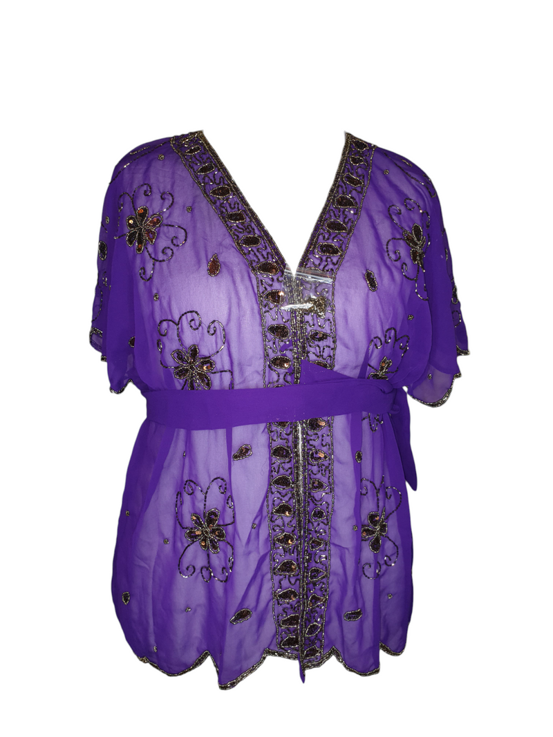 100% Handmade and Beaded kimonos shawl coverup beachwear