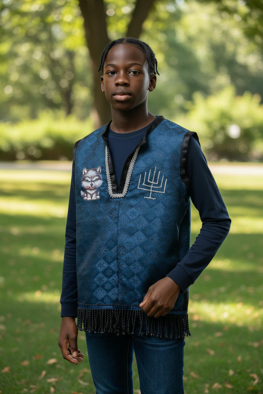 Royal Seed Mens Handmade Vesture Over vest Menorah Tribe