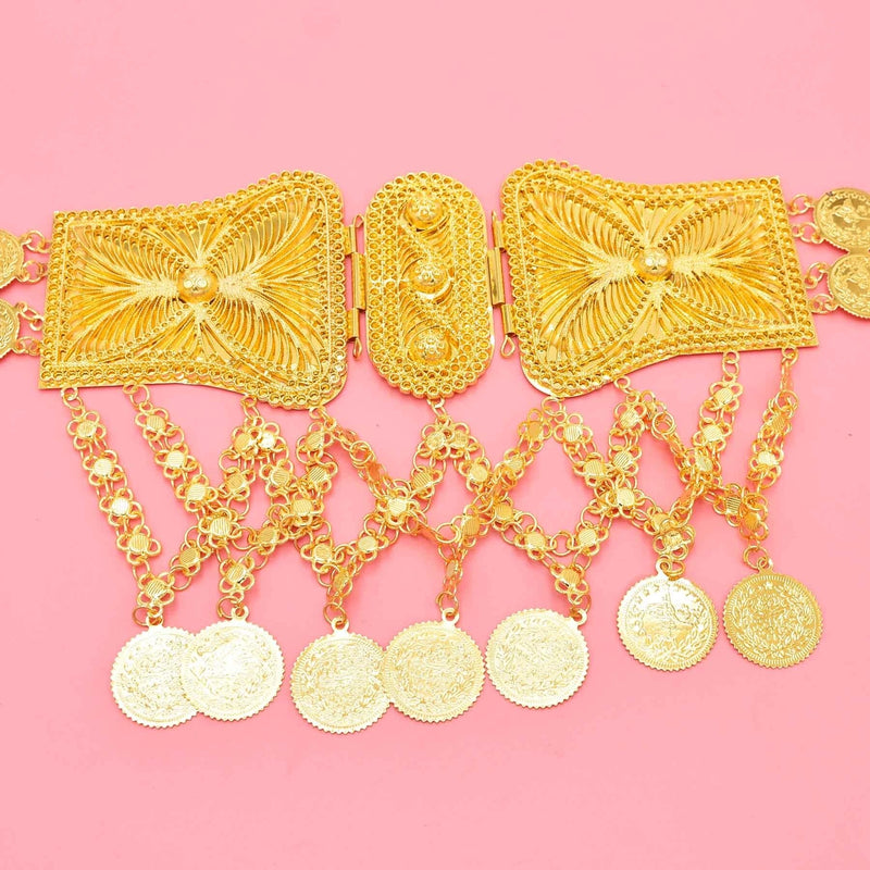 Golden Coins Metal Belts Waist Chains