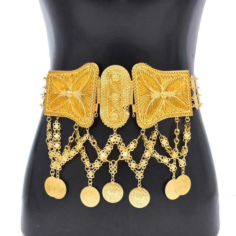 Golden Coins Metal Belts Waist Chains