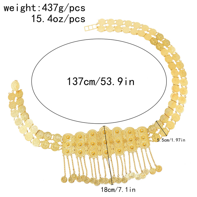 Golden Coins Metal Belts Waist Chains