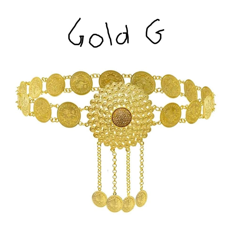 Golden Coins Metal Belts Waist Chains