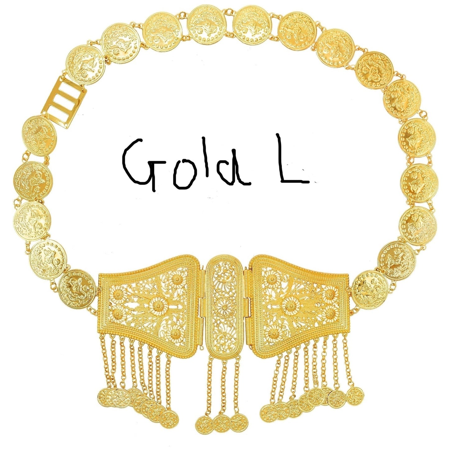 Golden Coins Metal Belts Waist Chains