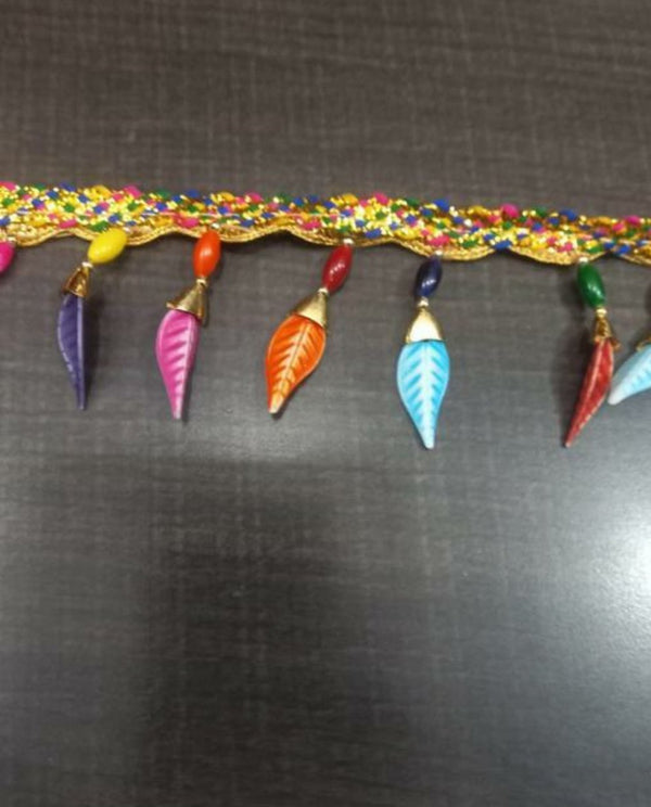 Multicolour Leaf Drop Tassel Fringe Lace