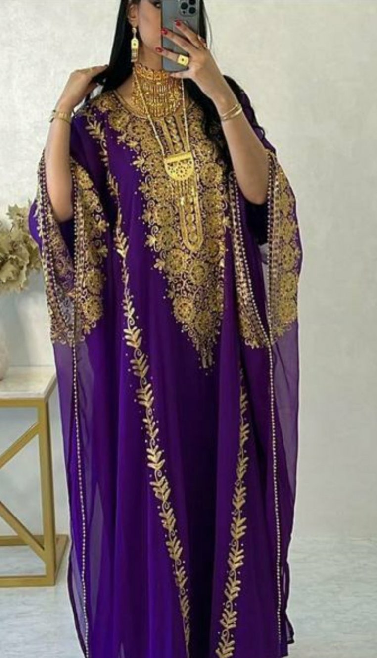 Embroided Bead Border Kaftan Collection