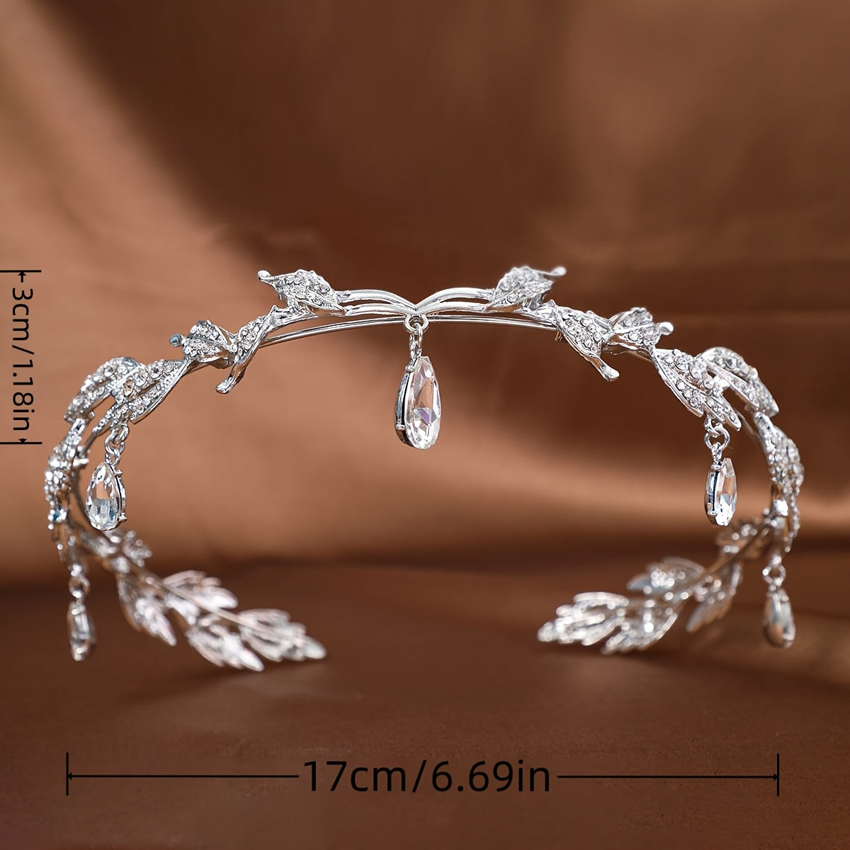 Baroque Rhinestone Crown Headband Bridal Wedding Hair fore head Accessory diadem tiara