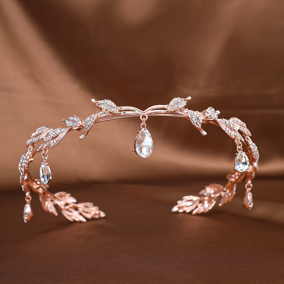 Baroque Rhinestone Crown Headband Bridal Wedding Hair fore head Accessory diadem tiara