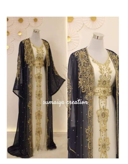 3pc Set Jacket belt Gown Set