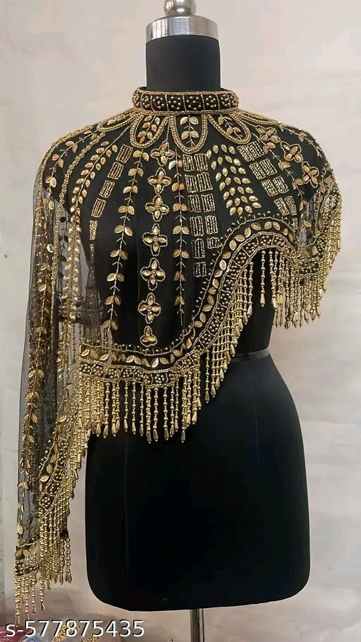 Luxury Hand Beaded Overlay Poncho