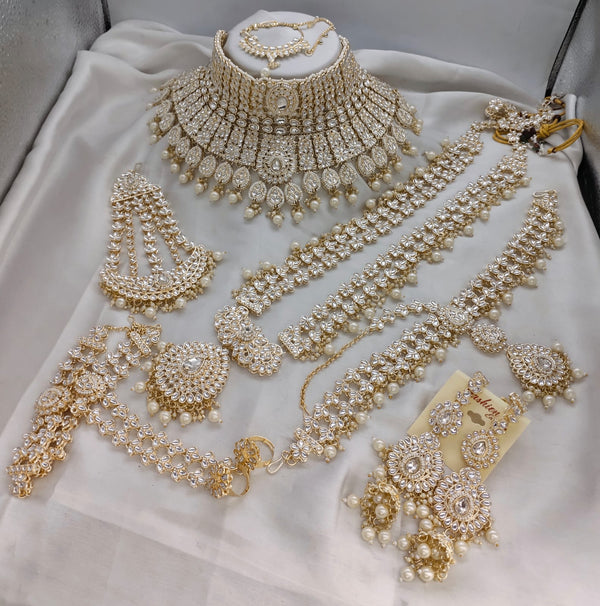 7pc Wedding Bridal Jewellery Kundan set