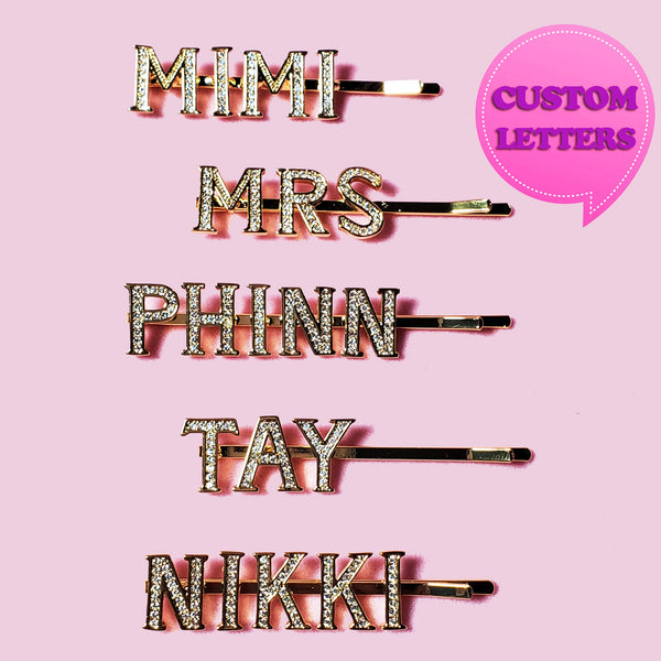 Custom Hair Clips Gold Filled Letters Name Hair Pins Personilized