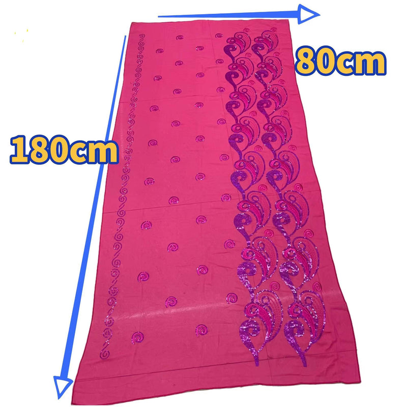 Paisley Sequin Embroidery Chiffon Soft Fabric Headwrap shawl