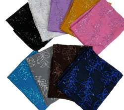 Soft Chiffon Scarf w Sequins Embroidery Shawls Wraps