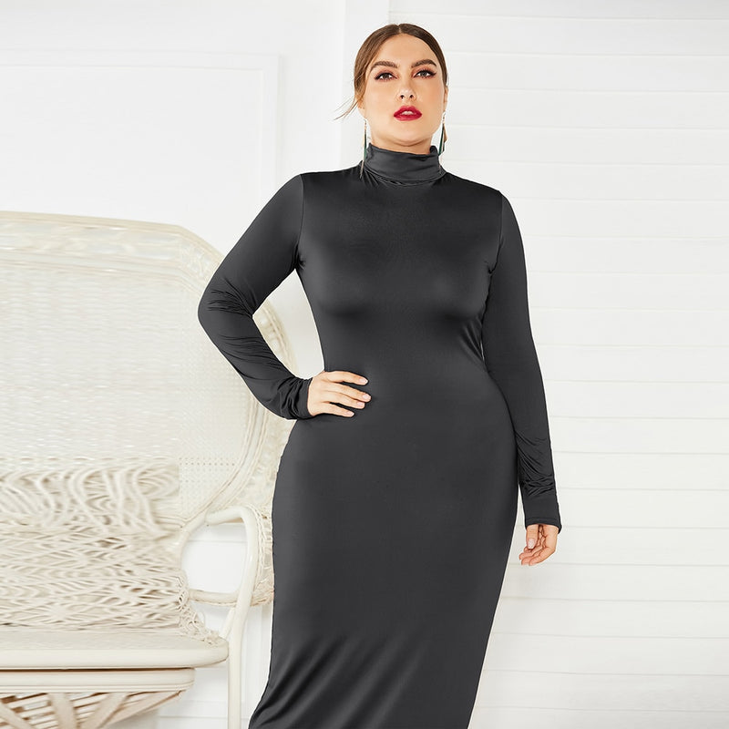 Plus Size Under Garment slip petticoat arm LONG sleeves turtle NECK