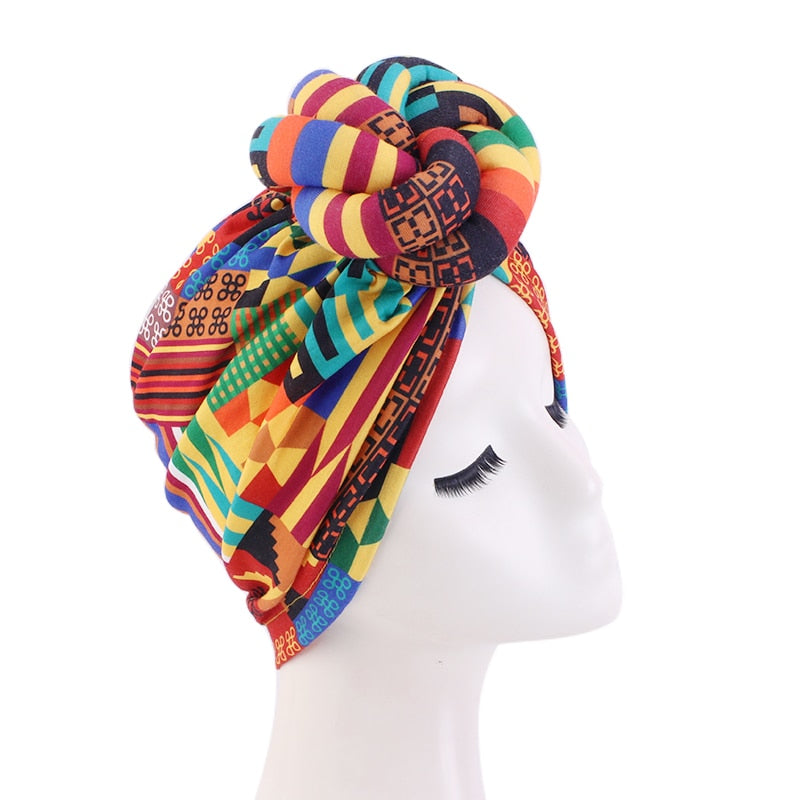 Pre-Made pre knotted head wrap caps