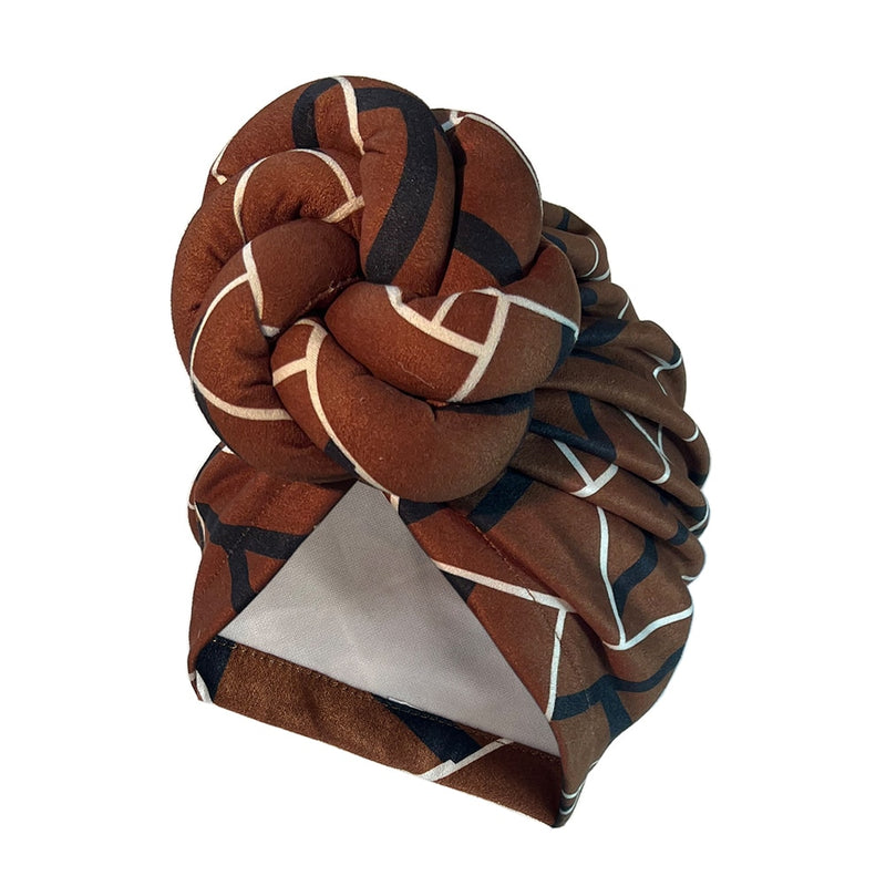 Pre-Made Knotted Tied Head Wrap Wrapped Cap