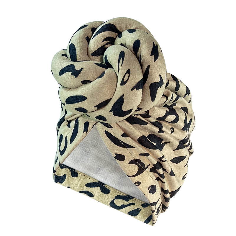 Pre-Made Knotted Tied Head Wrap Wrapped Cap