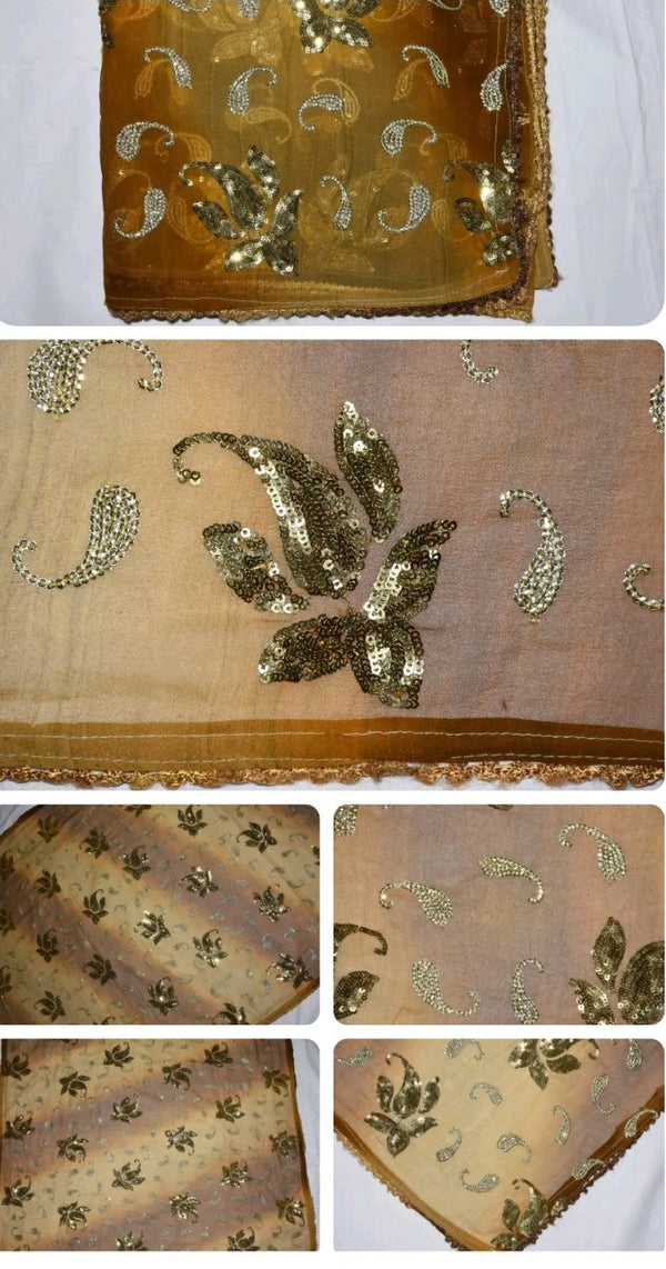 Chocolate Paisley Sequins scarf